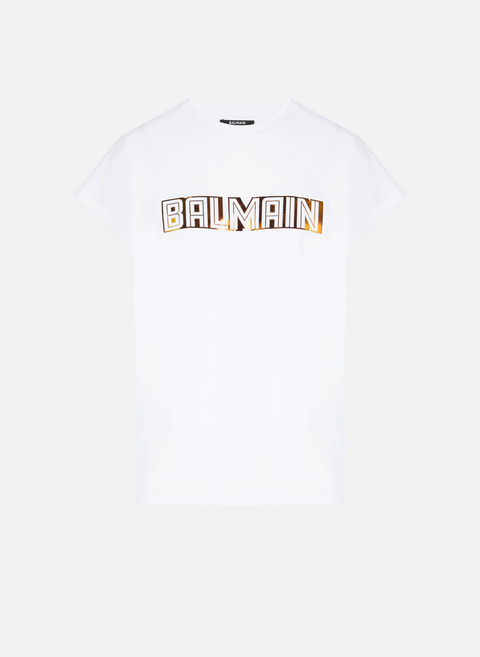 T-shirt à logo en coton WhiteBALMAIN 