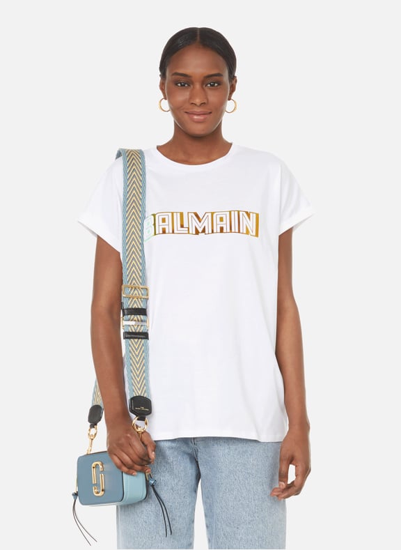 Cotton logo T-shirt White by BALMAIN BALMAIN Cotton logo T-shirt White