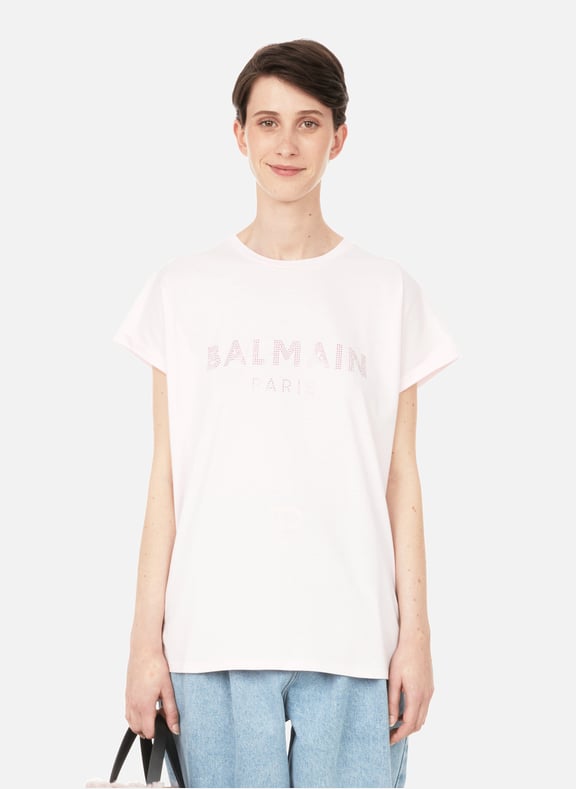 T-shirt with logo Pink by BALMAIN BALMAIN T-shirt with logo Pink