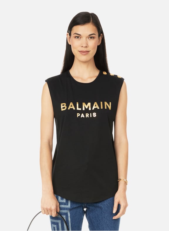 Tank top with logo Black by BALMAIN BALMAIN Tank top with logo Black