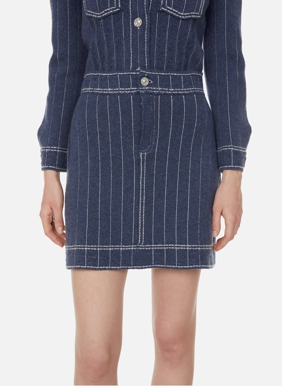 Cashmere and cotton mini skirt Blue by BARRIE BARRIE Cashmere and cotton mini skirt Blue