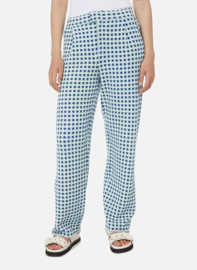 Loose-fit cashmere and cotton check trousers BARRIE