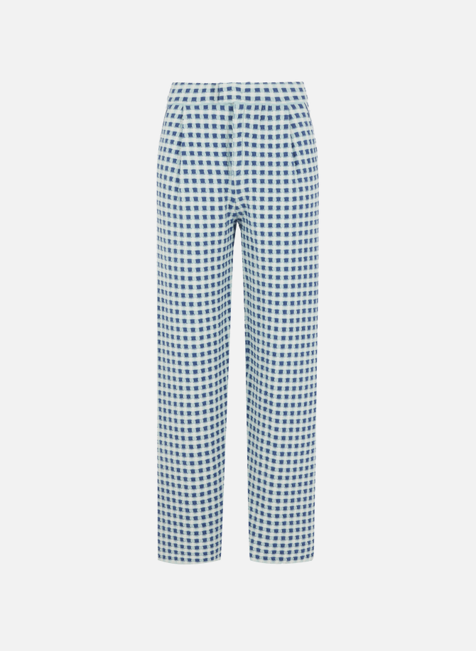 Loose-fit cashmere and cotton check trousers BARRIE
