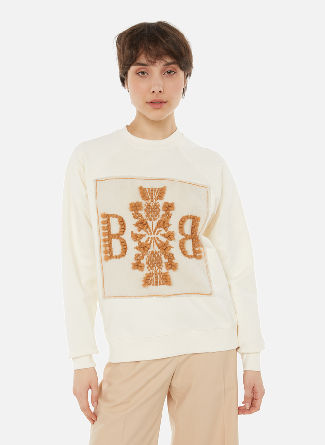 Cotton and cashmere bi-material sweatshirt BARRIE