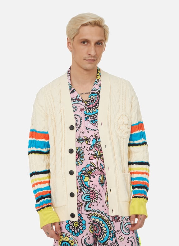Cotton knit cardigan White by BARROW BARROW Cotton knit cardigan White