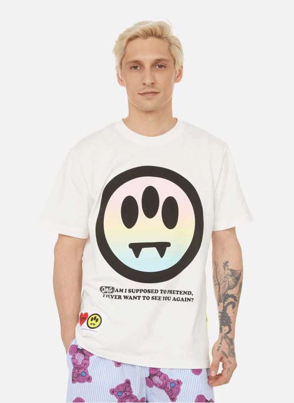 Screen-printed cotton T-shirt White by BARROW BARROW Screen-printed cotton T-shirt White