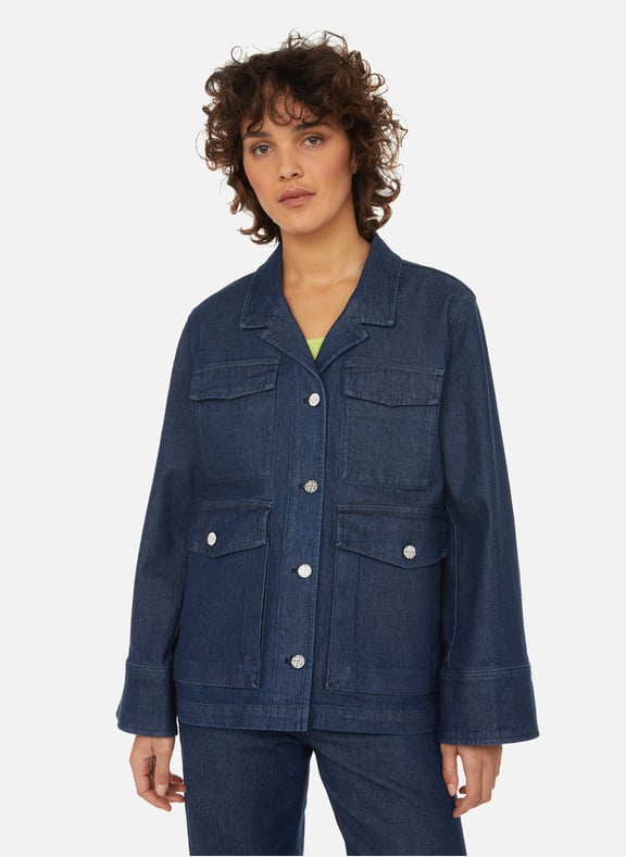 Bridget organic cotton-blend denim jacket Blue by BAUM UND PFERDGARTEN BAUM UND PFERDGARTEN Bridget organic cotton-blend denim jacket Blue