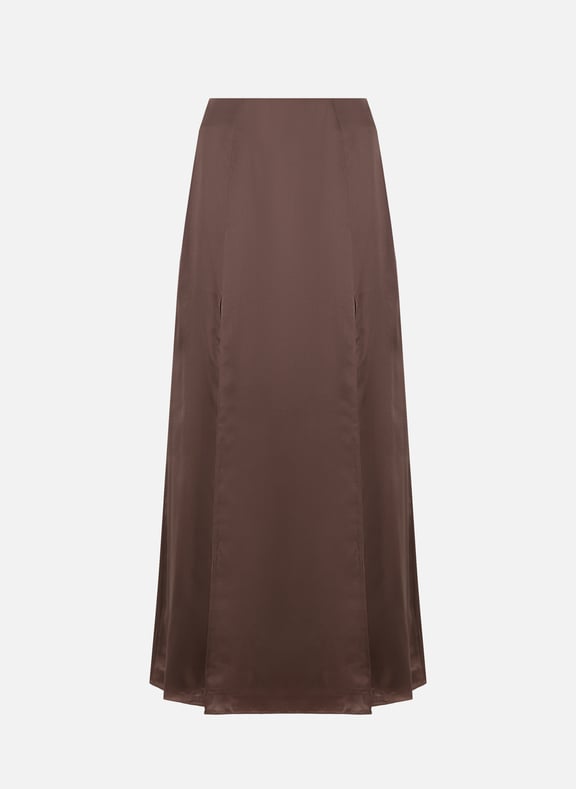 Organic silk midi skirt Brown by BITE STUDIOS BITE STUDIOS Organic silk midi skirt Brown
