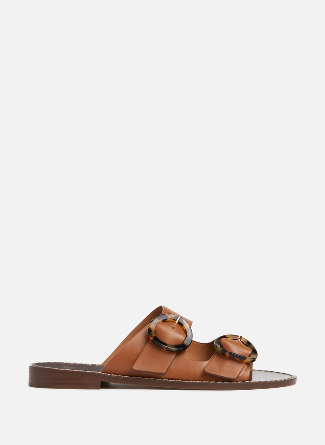 Pia double buckle leather sandals BOBBIES