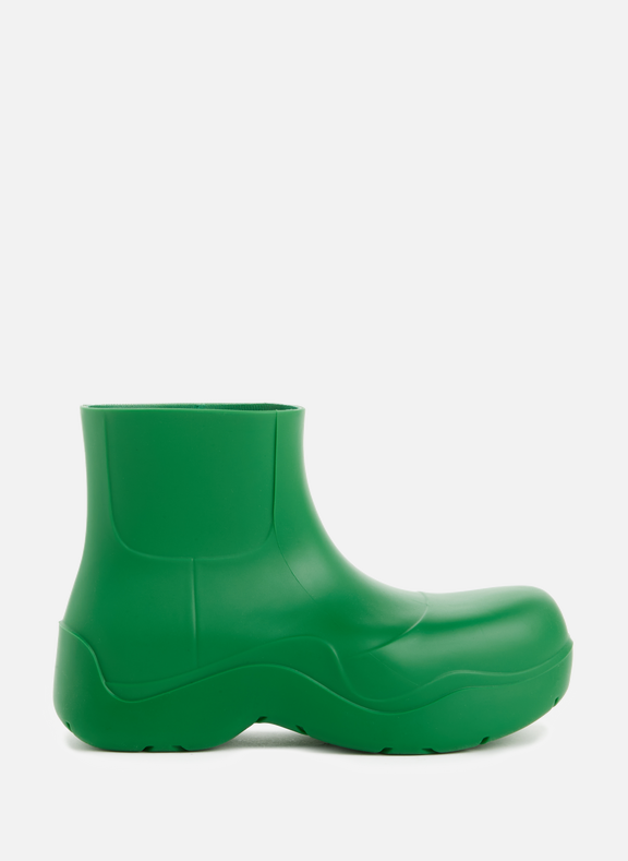 BOTTEGA VENETA Puddle Bomber rubber ankle boots Green
