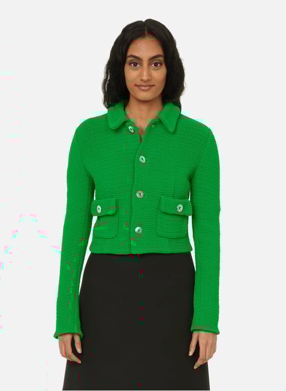 Cropped cardigan Green by BOTTEGA VENETA BOTTEGA VENETA Cropped cardigan Green