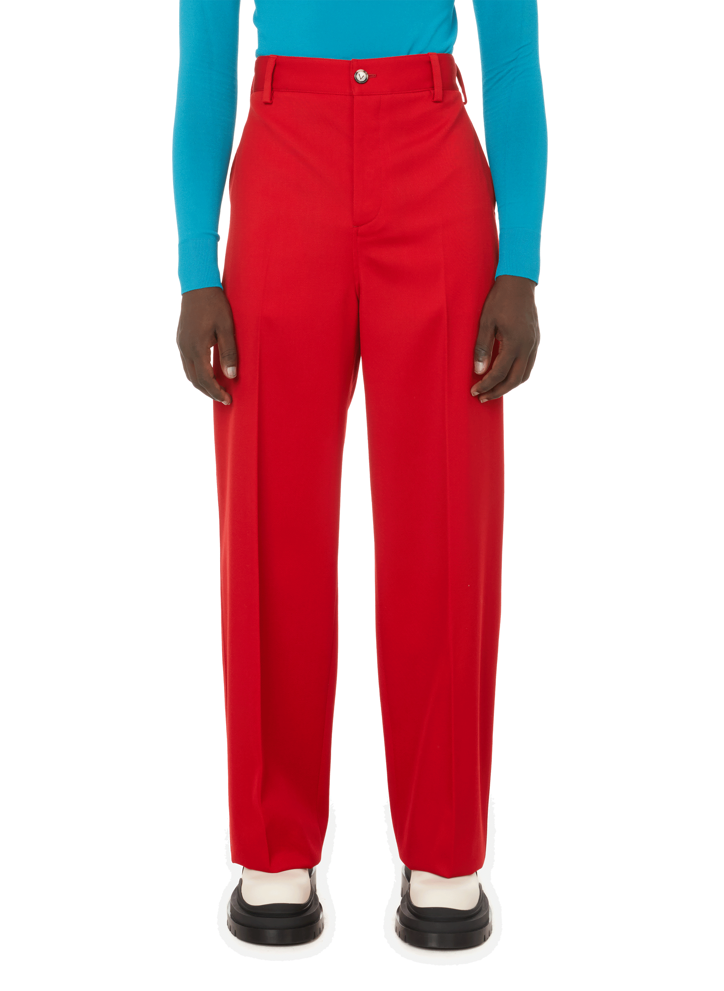 STRAIGHT WOOL TROUSERS - BOTTEGA VENETA 