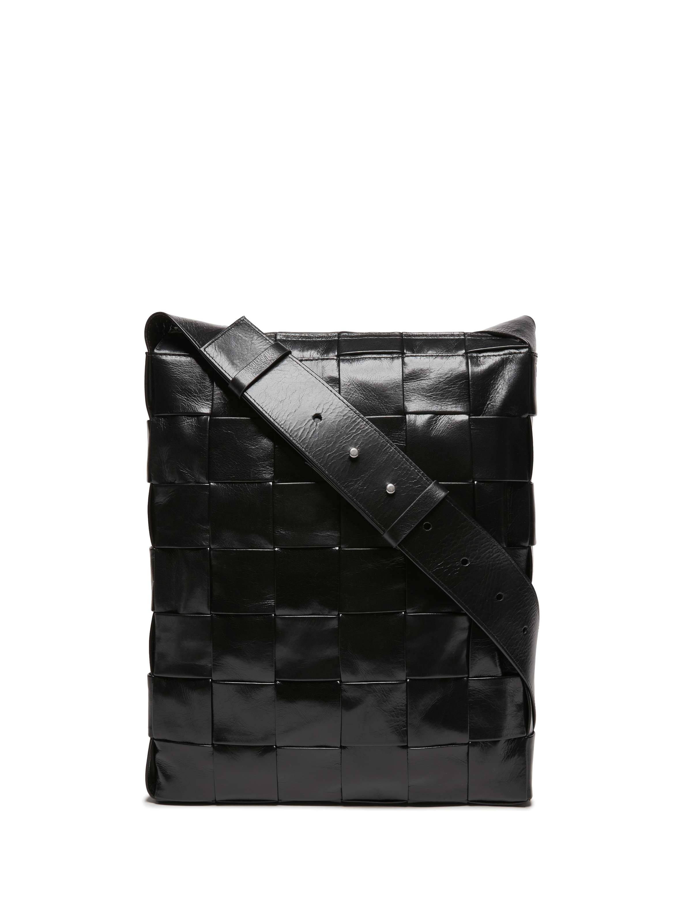 bottega veneta black woven leather bag