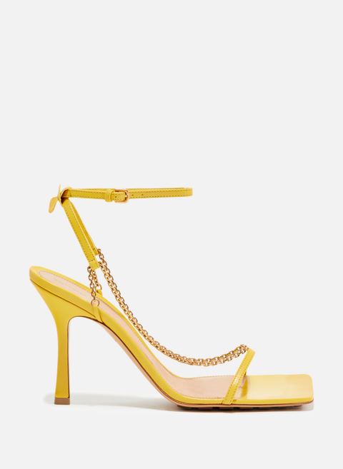 Sandales à détail chaines en cuir YellowBOTTEGA VENETA 