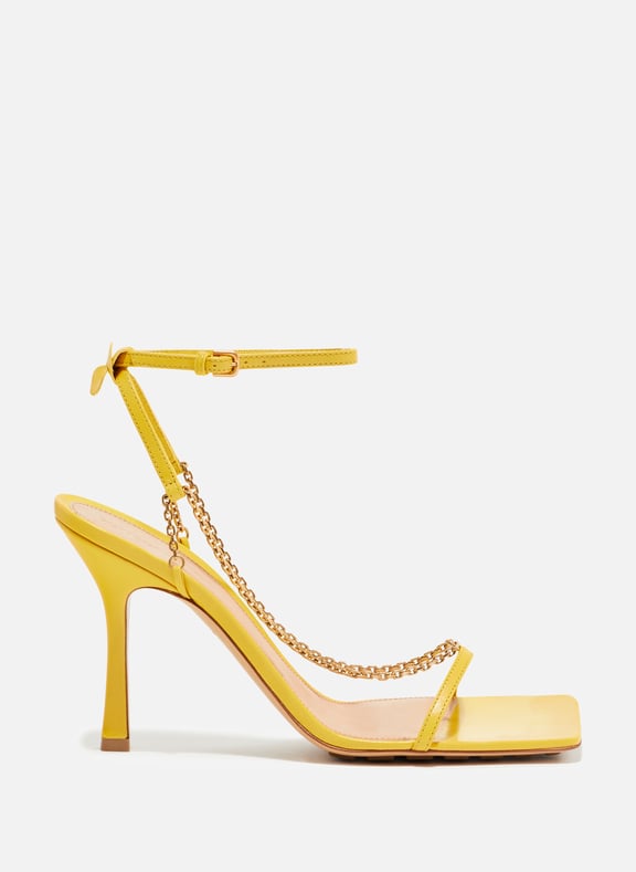 Chain-embellished leather sandals Yellow by BOTTEGA VENETA BOTTEGA VENETA Chain-embellished leather sandals Yellow