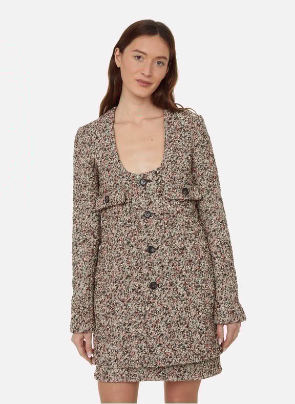 Tweed jacket with a rounded neckline Multicolour by BOTTEGA VENETA BOTTEGA VENETA Tweed jacket with a rounded neckline Multicolour