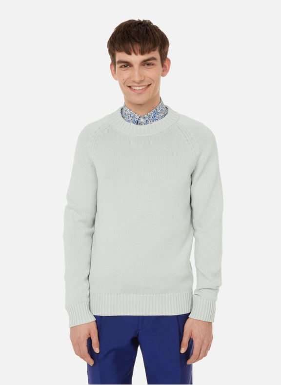 Cotton round-neck sweatshirt Green by BRUMMELL BRUMMELL Cotton round-neck sweatshirt Green