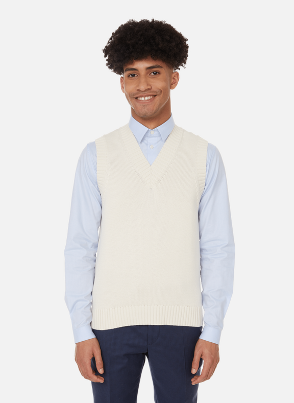 BRUMMELL Sleeveless cotton waistcoat   Beige