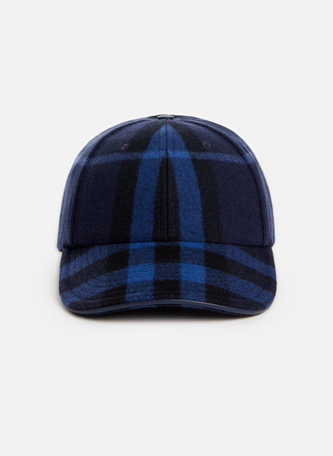 Check cashmere and virgin wool baseball cap BURBERRY