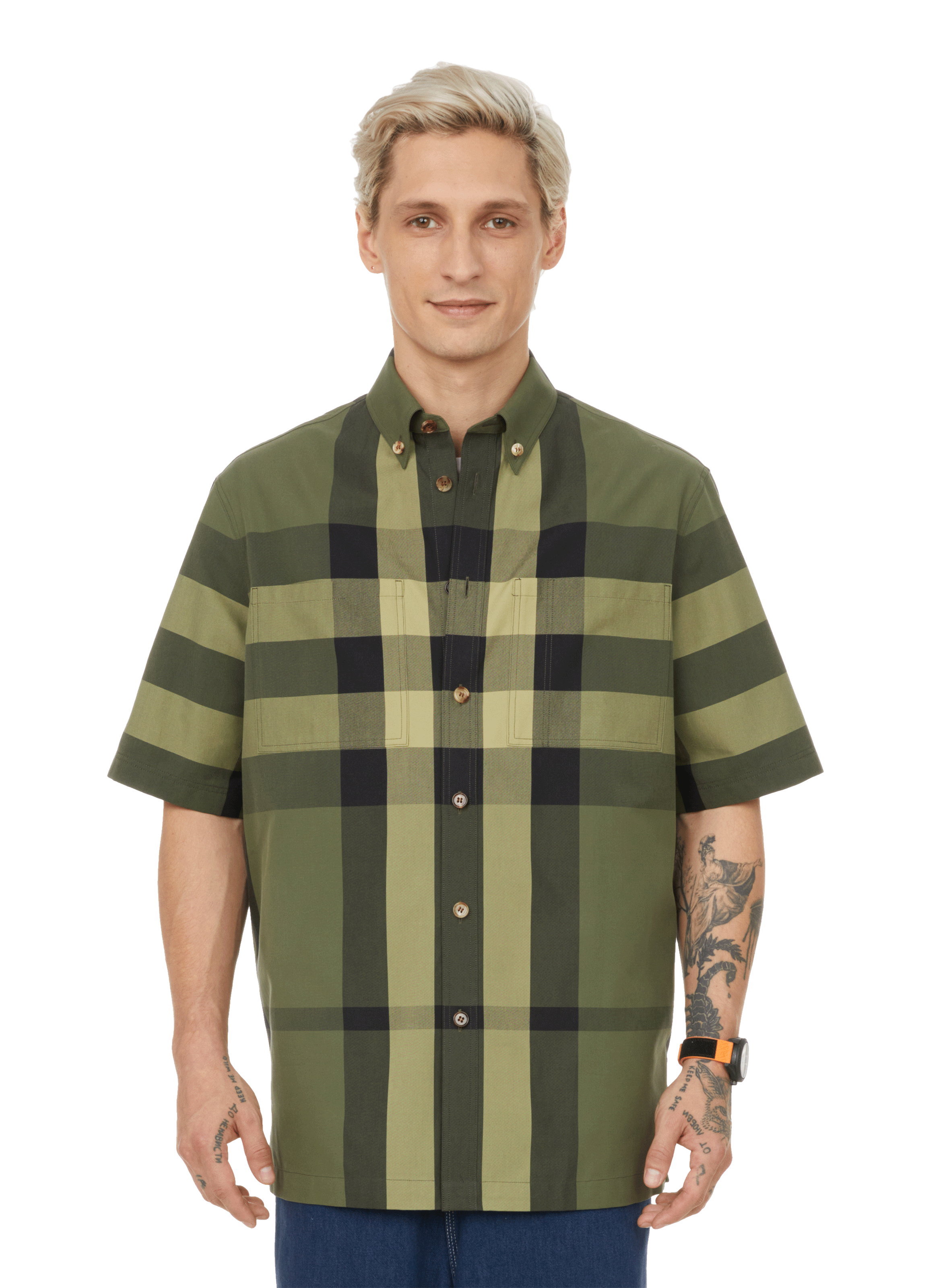 green burberry button up