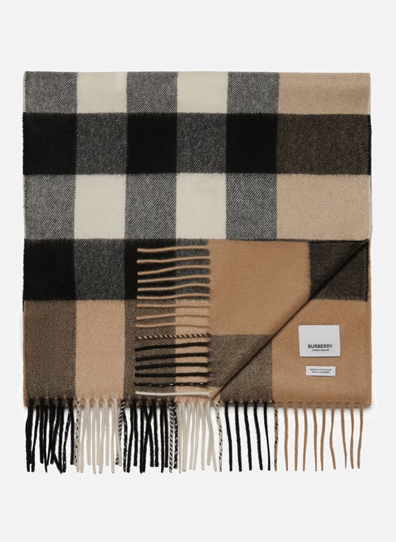 Cashmere check Scarf Multicolour by BURBERRY BURBERRY Cashmere check Scarf Multicolour
