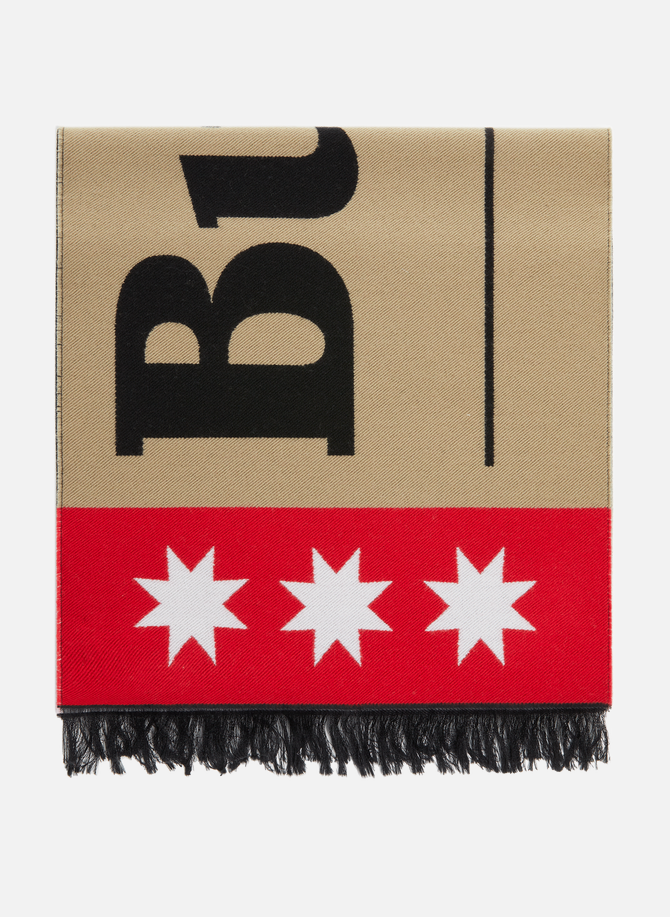 Wool and silk-blend logo scarf BURBERRY