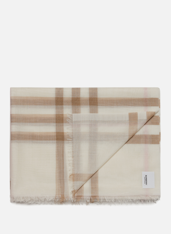LIGHTWEIGHT CHECK WOOL AND SILK SCARF - BURBERRY for WOMEN 
