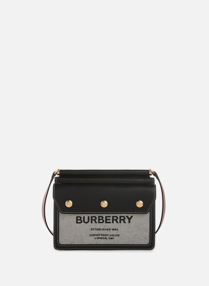 Mini Horseferry Title leather and canvas bag BURBERRY