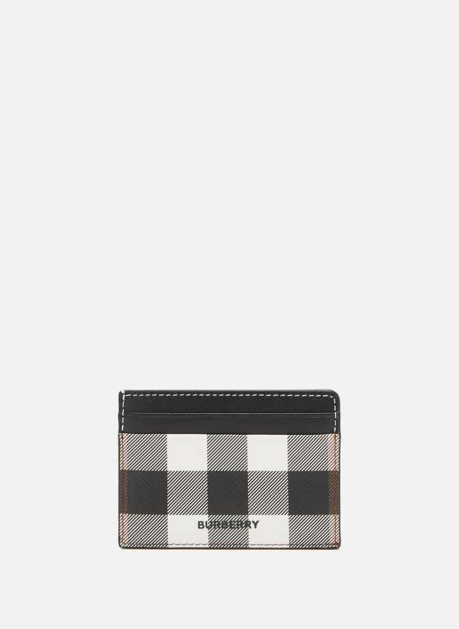 Card Holder in eco-friendly canvas and vintage check leather BURBERRY