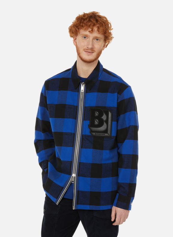 BURBERRY Checked cotton overshirt Blue