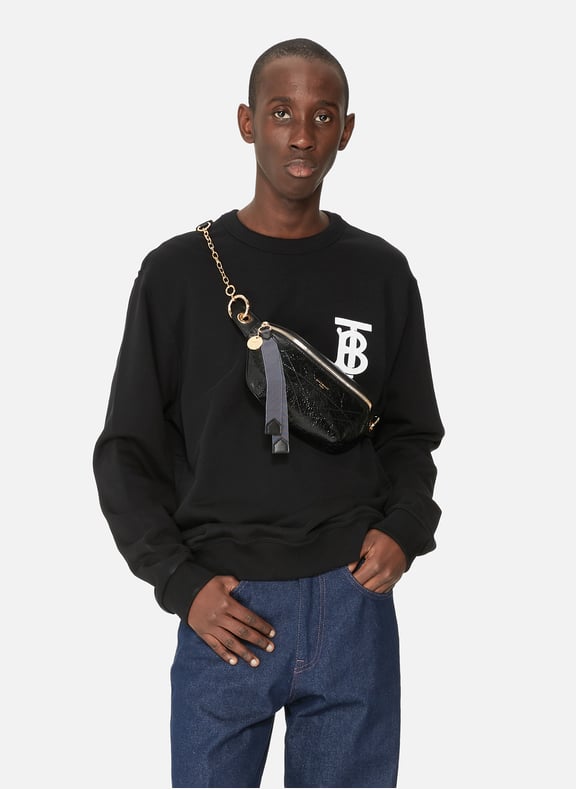 Monogram cotton Sweatshirt Black by BURBERRY BURBERRY Monogram cotton Sweatshirt Black