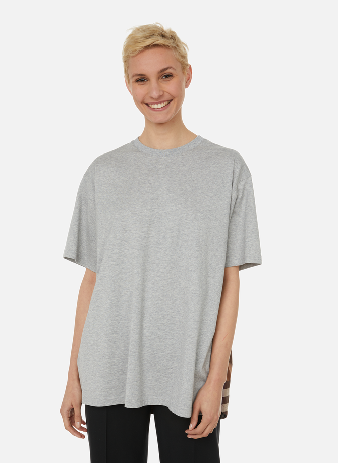 Bi-material cotton T-shirt BURBERRY