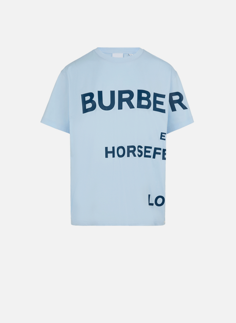 T-shirt imprimé en coton BlueBURBERRY 