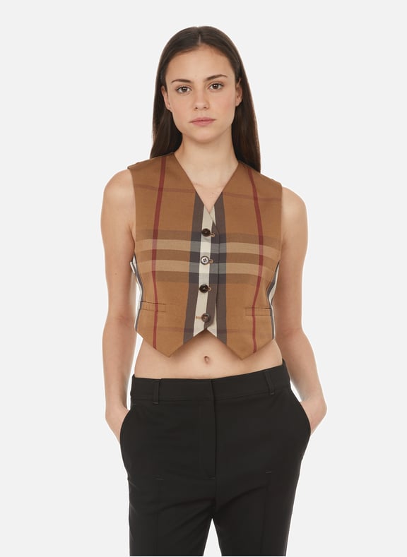 Checked crop jacket Brown by BURBERRY BURBERRY Checked crop jacket Brown