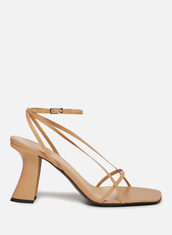 BY FAR Kersti Nude leather Sandals  Brown