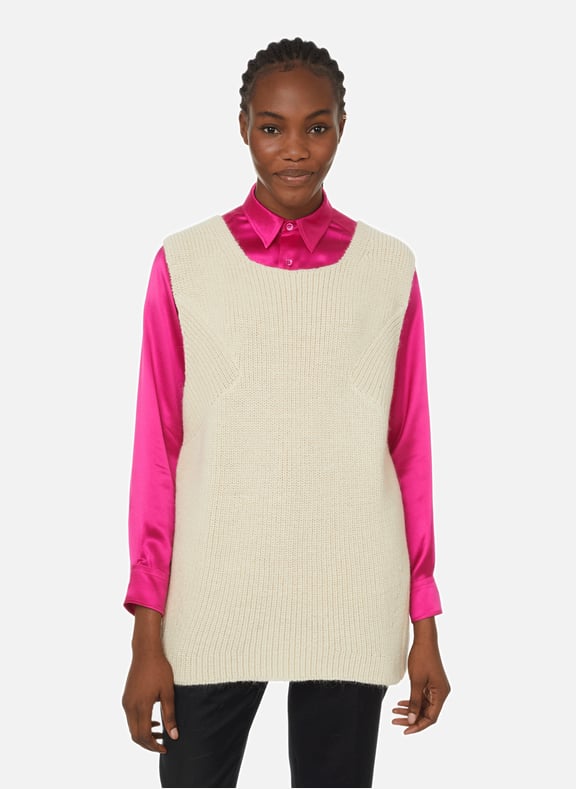 Sleeveless jumper White by CAES CAES Sleeveless jumper White