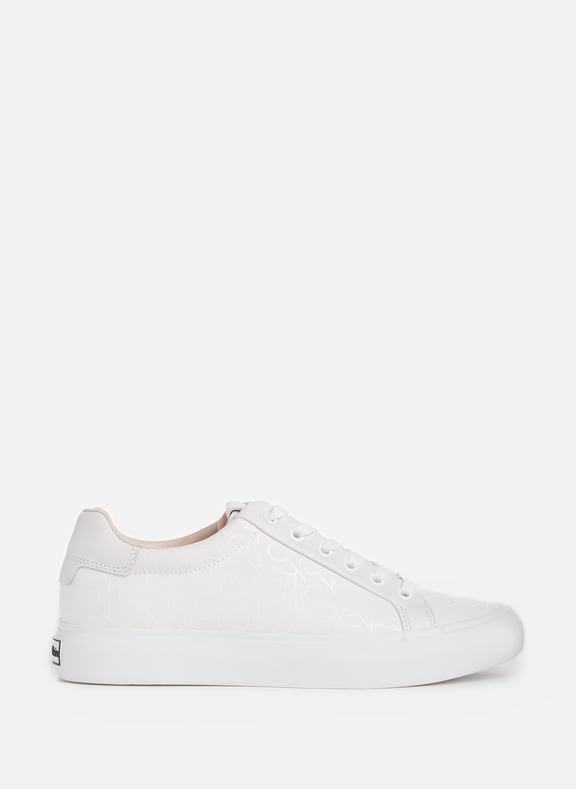 Vulc monogrammed recycled cotton-blend sneakers White by CALVIN KLEIN CALVIN KLEIN Vulc monogrammed recycled cotton-blend sneakers White