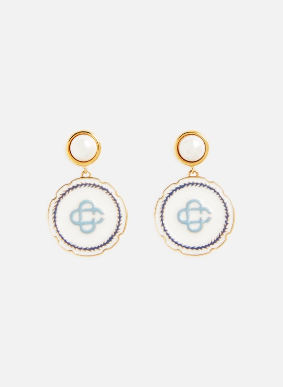 Logo earrings Golden by CASABLANCA PARIS CASABLANCA PARIS Logo earrings Golden