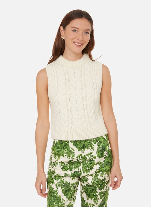 Hannah wool and alpaca sleeveless jumper Beige by CECILIE BAHNSEN CECILIE BAHNSEN Hannah wool and alpaca sleeveless jumper Beige