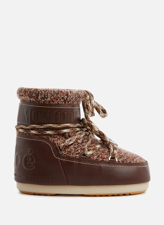 Moon Boot x Chloé leather and wool snow boots CHLOÉ