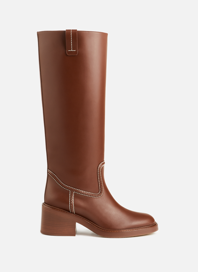 Topstitched leather boots CHLOÉ