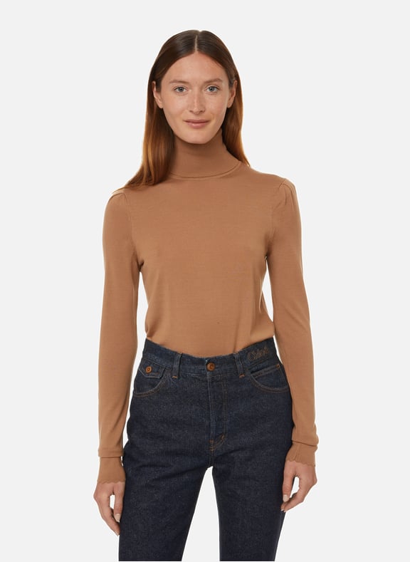 Wool turtleneck jumper Brown by CHLOÉ CHLOÉ Wool turtleneck jumper Brown