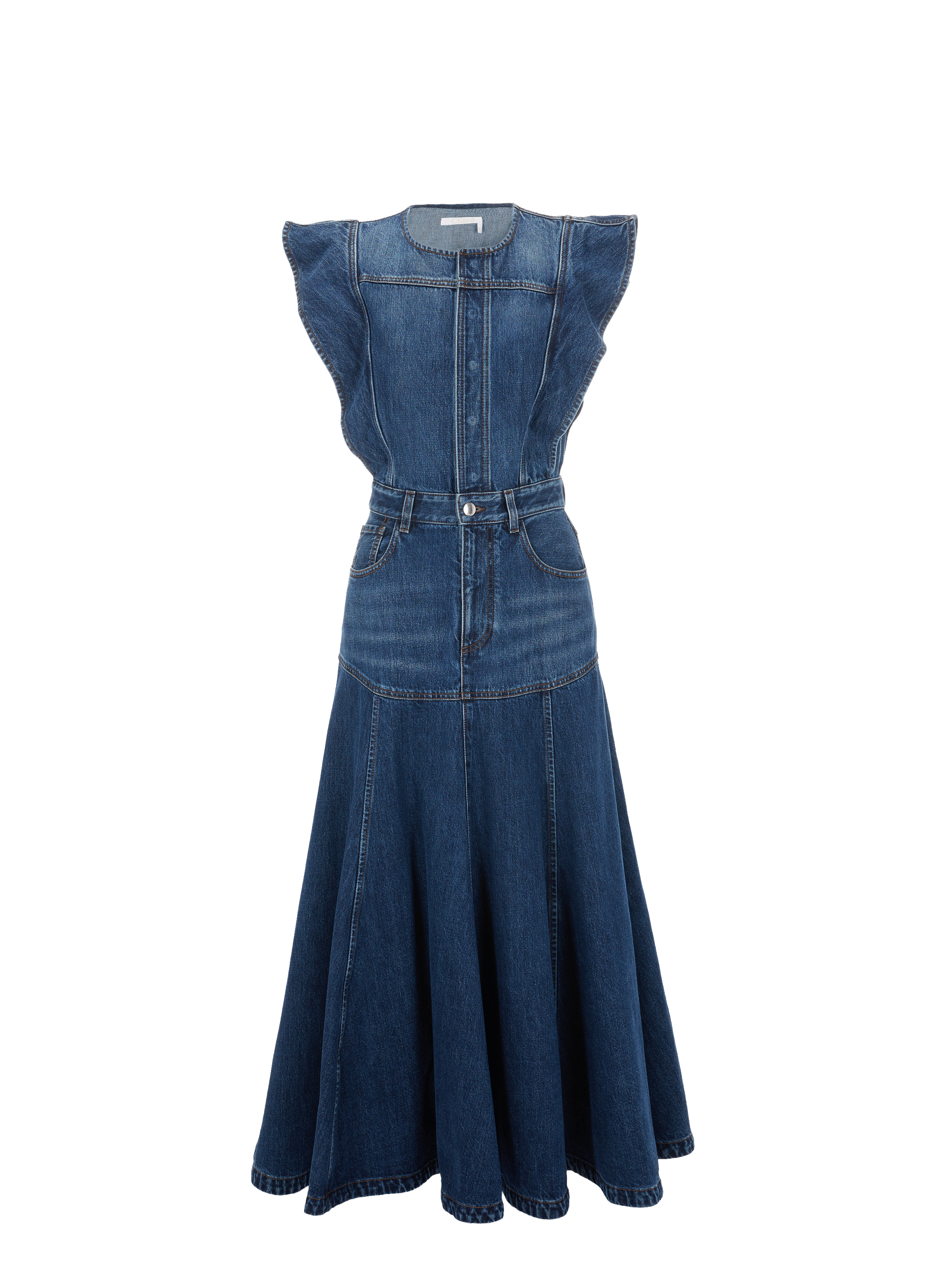 denim gown