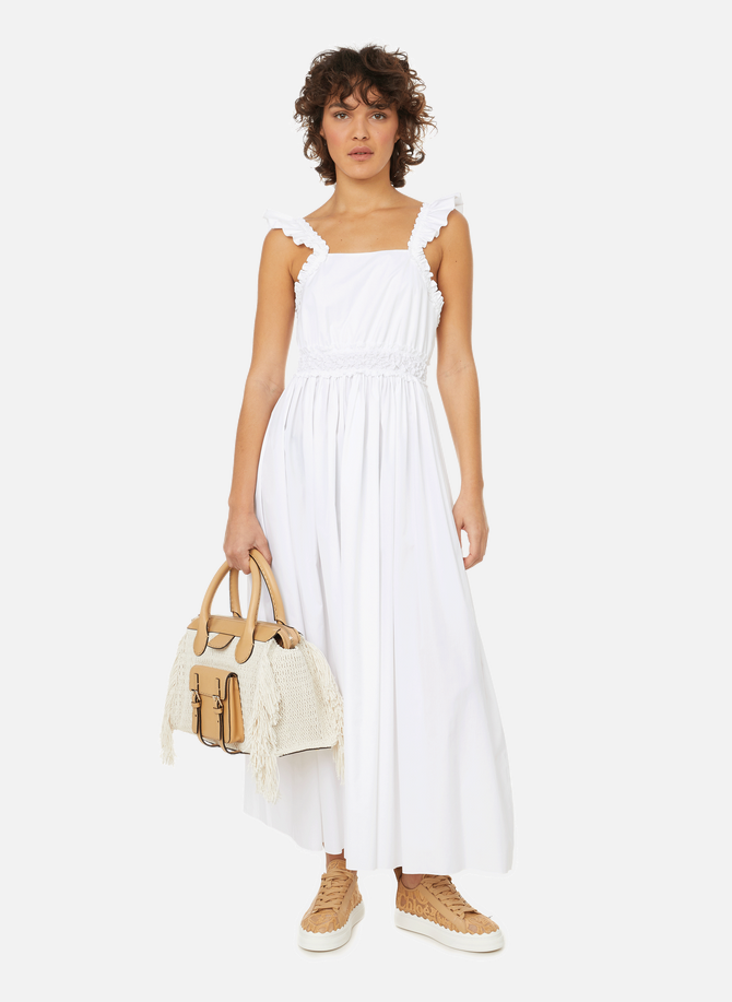 Smocked long dress in cotton CHLOÉ