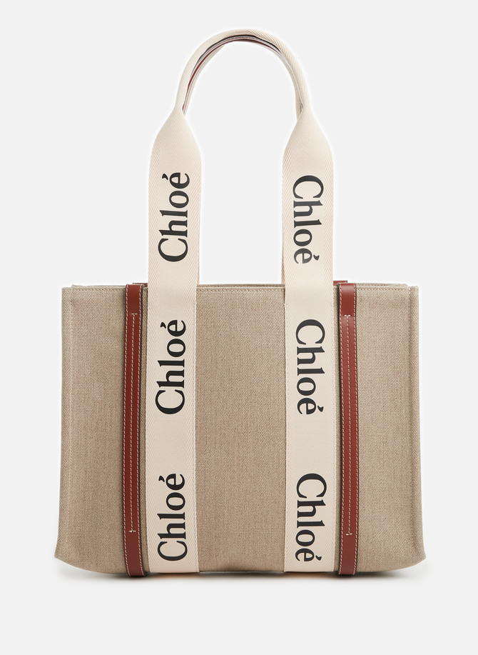 Woody medium linen tote bag CHLOÉ