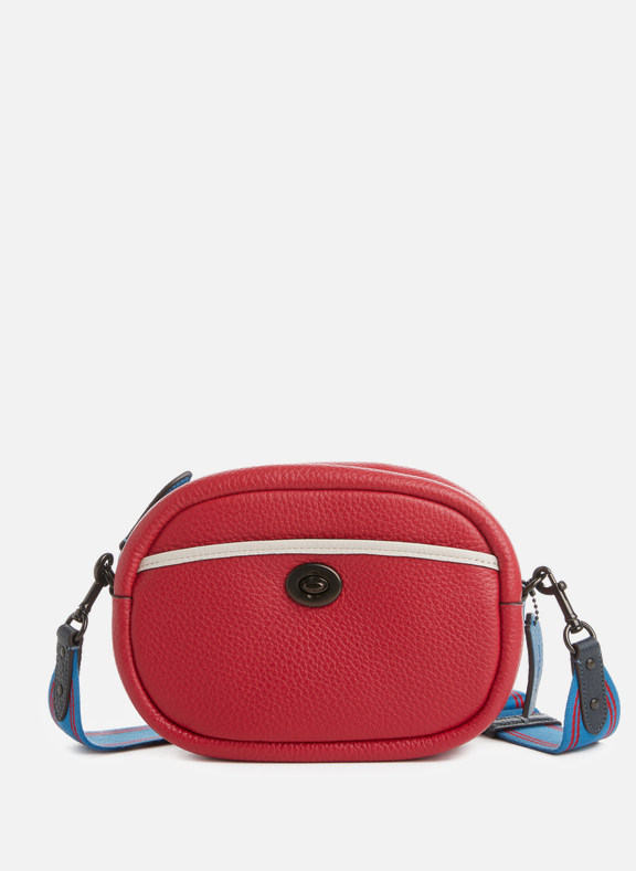 Coach Red Blue Colorblock Leather Camera Guitar Strap, 60% OFF