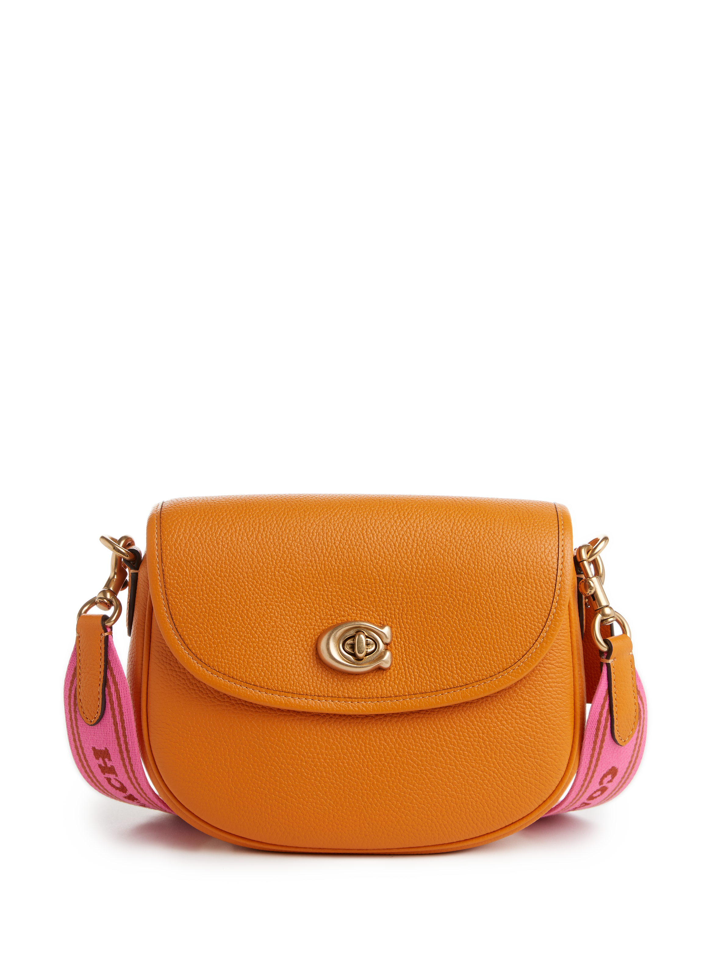 orange leather purse coach