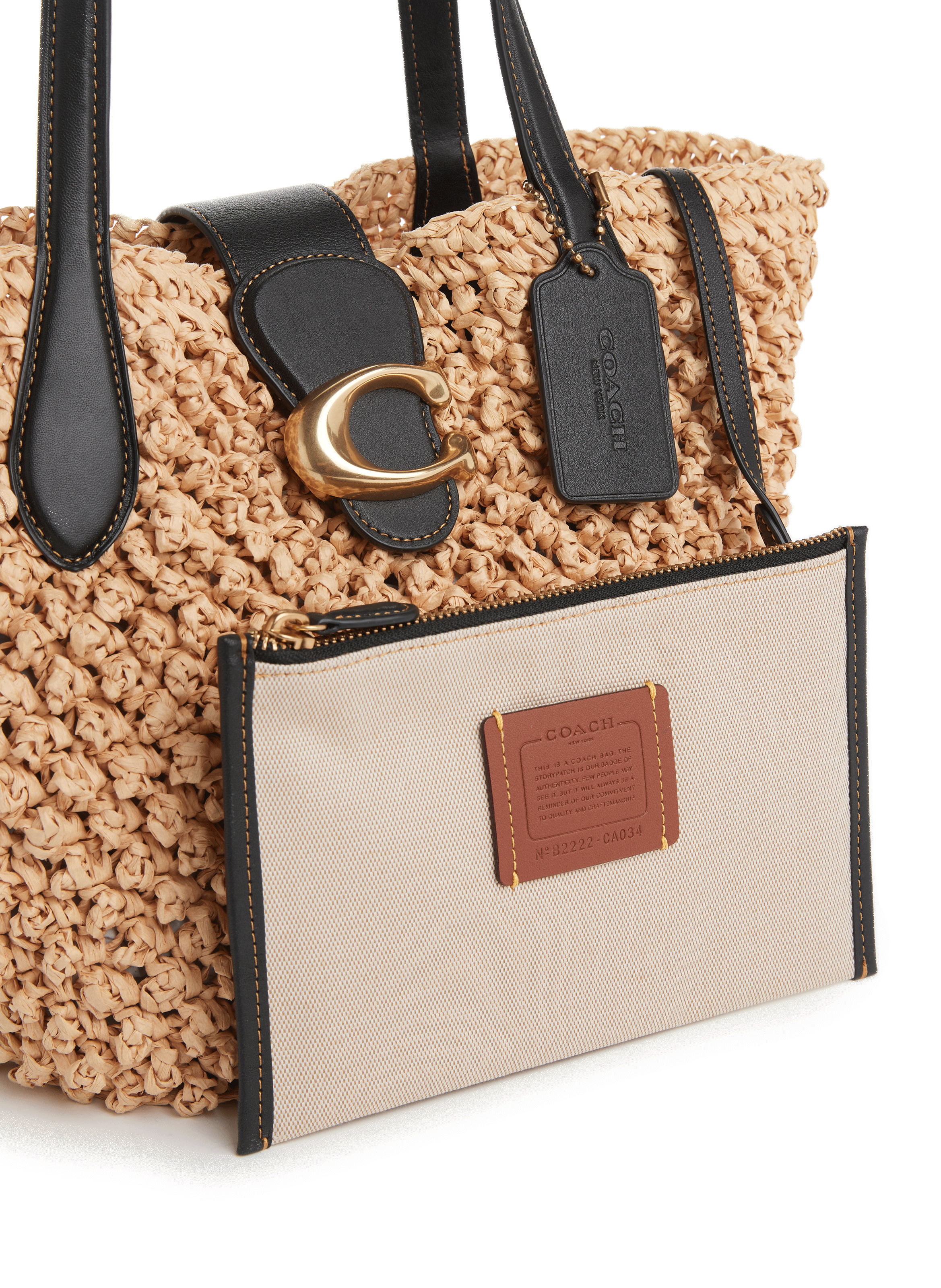 STRAW TOTE BAG COACH for WOMEN