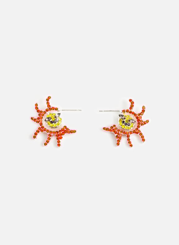 Sun metal and rhinestone earrings Yellow by COLLINA STRADA COLLINA STRADA Sun metal and rhinestone earrings Yellow