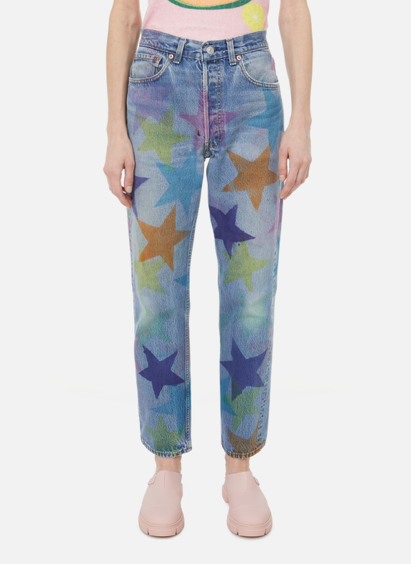 COLLINA STRADA Mom jeans with star print Multicolour